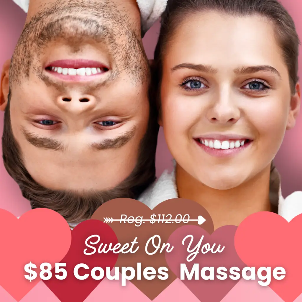 Valentine's Day couples massage special offer.